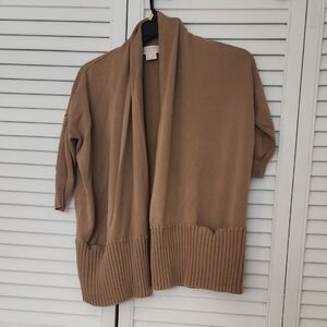 Michael Kors Camel Open Front Cardigan